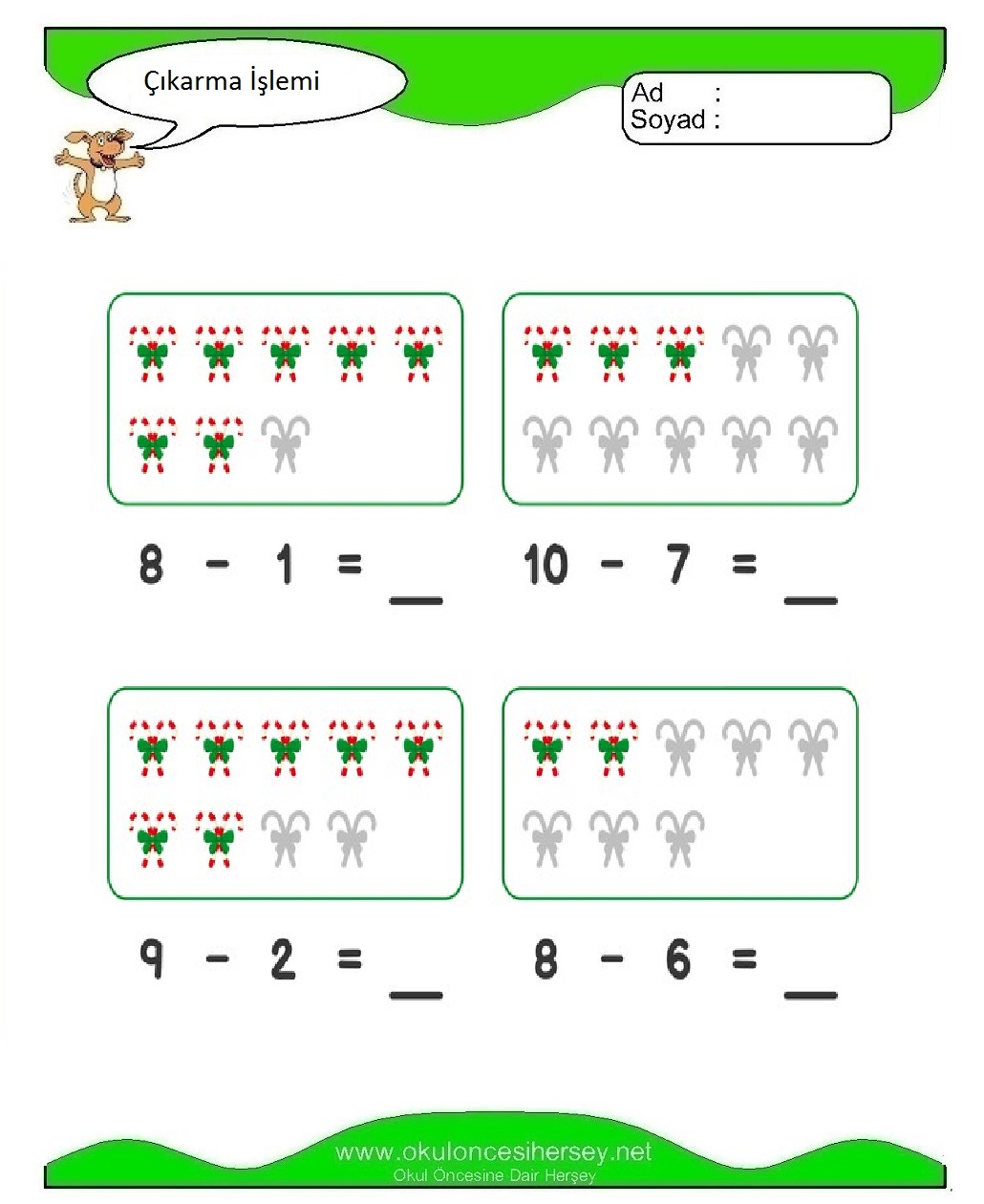 Okul Öncesi Toplama işlemi çalışma sayfaları